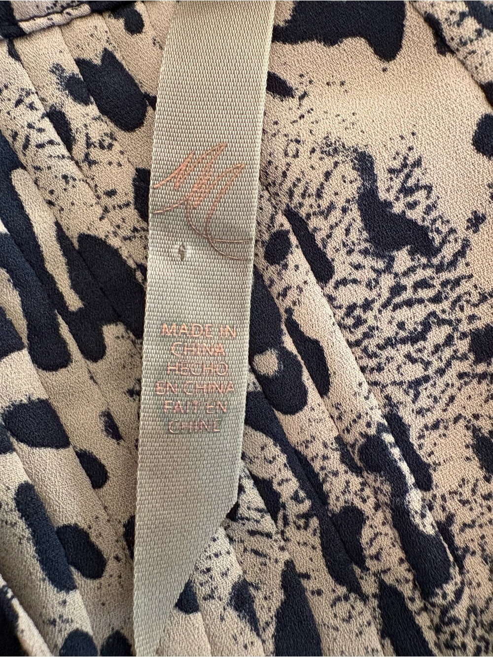 Melissa McCarthy Navy and Gray Leopard Pintuck Tunic - Picture 5 of 7